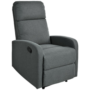 Manual Adjustable Recliner Chair Charcoal Polyester Upholstery - Omega Lifestyles
