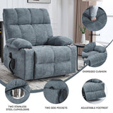 Medium-Firm Chenille Power Lift Recliner Chair With Massage - Omega Lifestyles