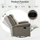 Light Brown Velvet 360° Swivel Adjustable Backrest Recliner - Omega Lifestyles