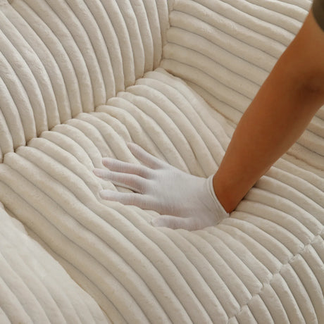 Giant Corduroy Bean Bag Chair With Armrests Footstool - Omega Lifestyles