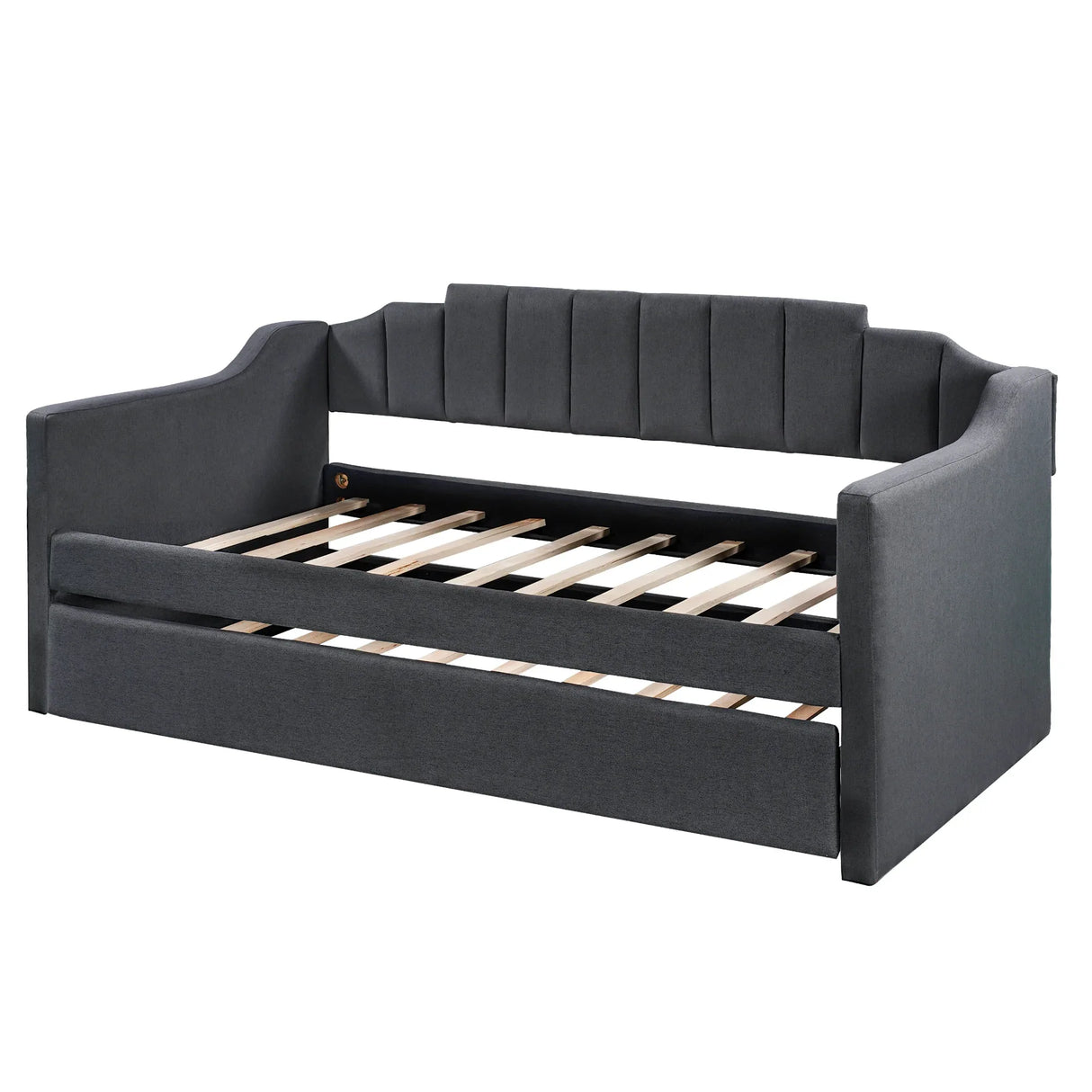 Upholstered Twin Daybed With Wheeled Trundle - Omega Lifestyles