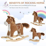 Interactive Plush Brown Baby Rocking Horse Toy - Omega Lifestyles