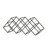 Modern Industrial Iron 7-Bottle Tabletop Wine Rack - Omega Lifestyles