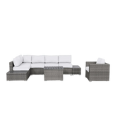 Modern Weather-Resistant 9-Piece Wicker Outdoor Seating Set - Omega Lifestyles