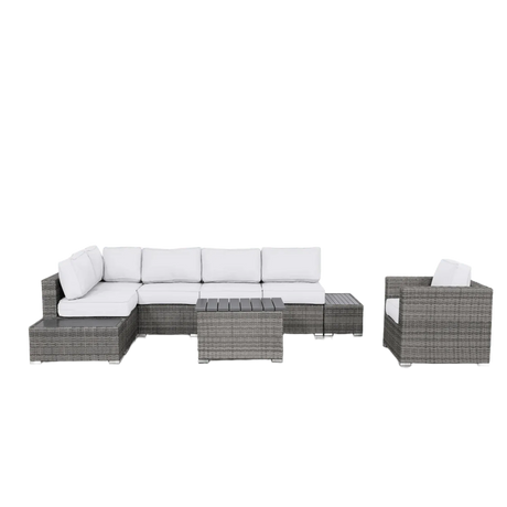 Modern Weather-Resistant 9-Piece Wicker Outdoor Seating Set - Omega Lifestyles
