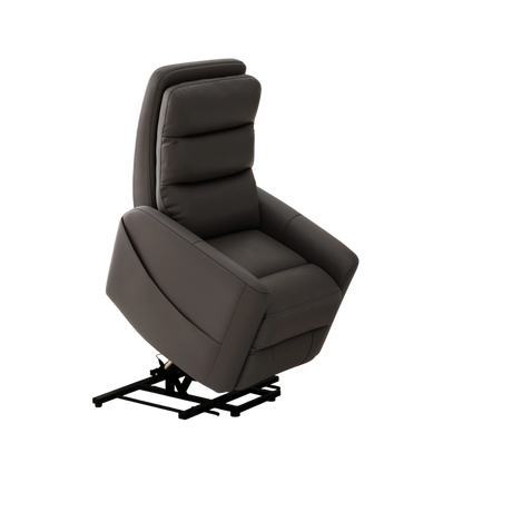 Grey Faux Leather Power Lift Recliner Chair With USB Charging - Omega Lifestyles