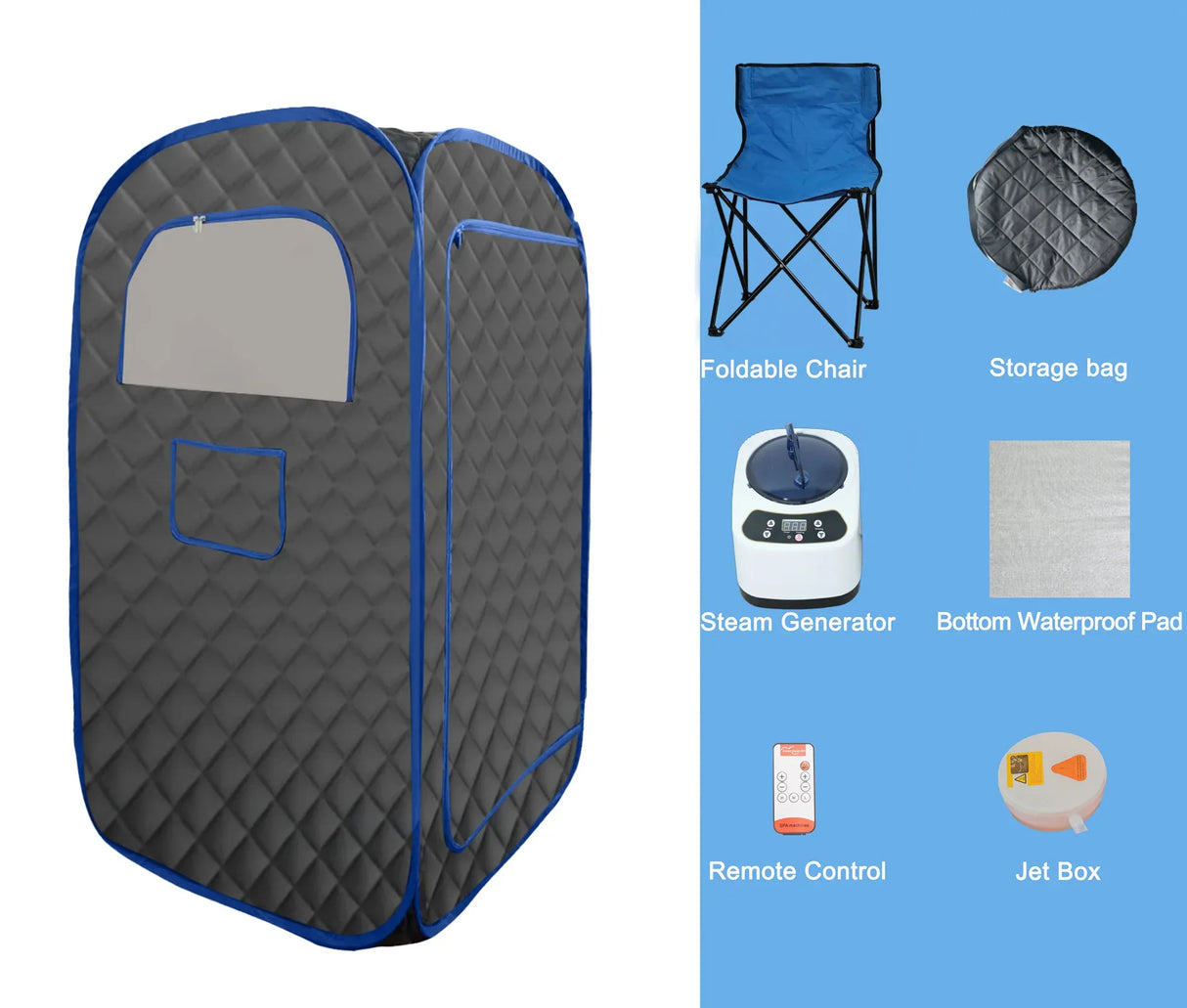 Portable Steam Sauna Tent With Folding Chair and Remote - Omega Lifestyles