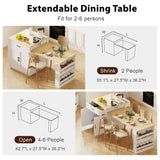 Extendable Kitchen Island With Dining Table Storage - Omega Lifestyles