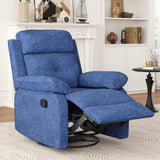 Small Blue Metal Swivel Rocker Recliner Chair