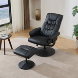 PU Leather Recliner Chair With Ottoman Heated Massage - Omega Lifestyles