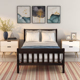 Twin Solid Wood Sleigh Platform Bed Frame With Headboard - Omega Lifestyles