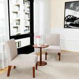 Fabric Accent Chair Set Of 2 With Round Wood Table - Omega Lifestyles