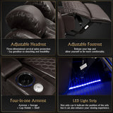 Top-Grain Nappa Leather Power Recliner With RGB Lighting - Omega Lifestyles