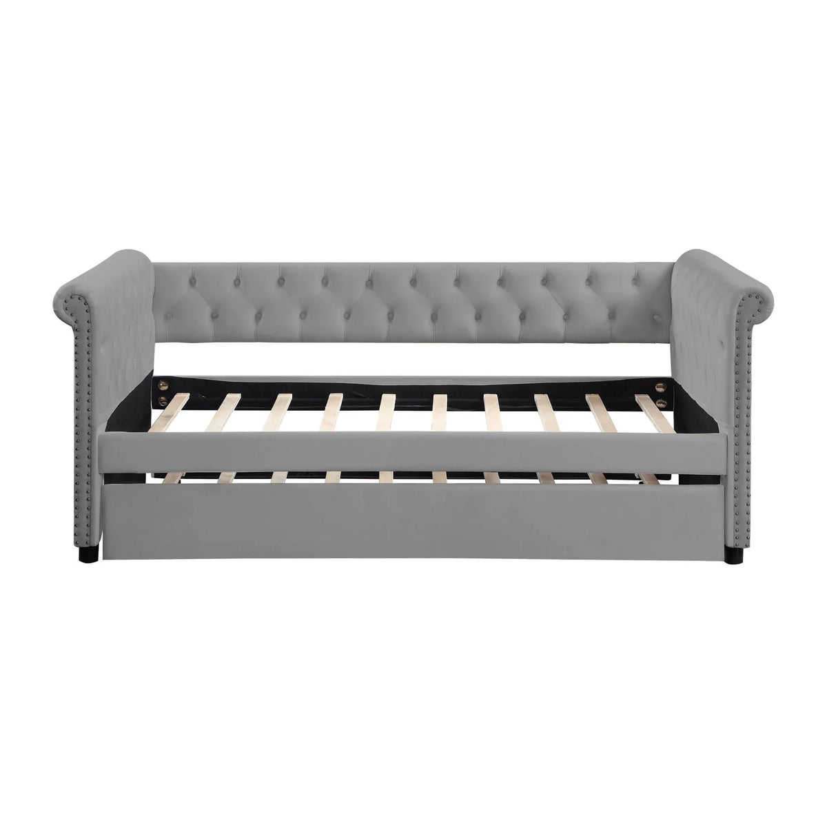Twin Upholstered Tufted Daybed With Trundle Solid Wood - Omega Lifestyles