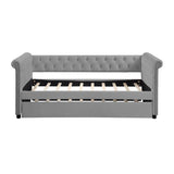 Twin Upholstered Tufted Daybed With Trundle Solid Wood - Omega Lifestyles