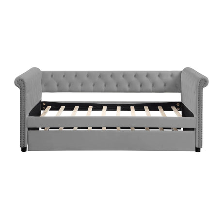 Twin Upholstered Tufted Daybed With Trundle Solid Wood - Omega Lifestyles