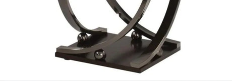 Isiah Square Metal Stand Wood Top End Table - Omega Lifestyles