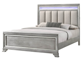 King Size Contemporary Panel Bed With LED Lighting - Omega Lifestyles