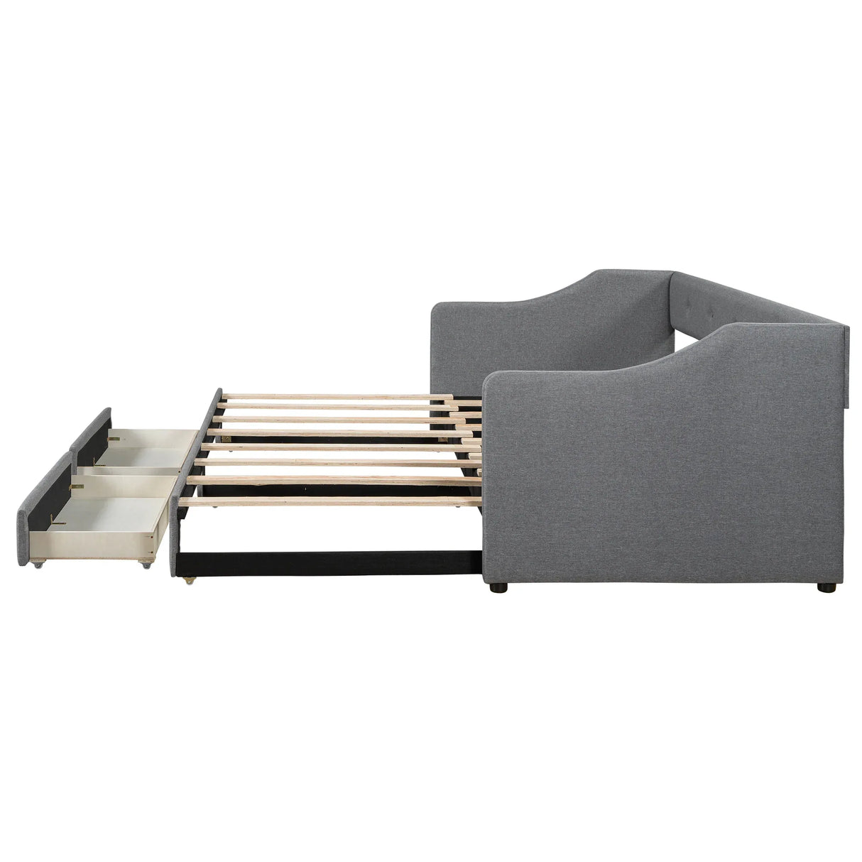 Twin XL Upholstered Daybed With Two Storage Drawers - Omega Lifestyles