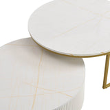 Modern Round Nesting MDF Coffee Table With Drawer - Sleep Galleria
