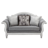 Gray Fabric Pocket Coil Loveseat With 3 Pillows - Omega Lifestyles