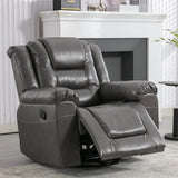 Grey Manual PU Upholstered Home Theater Recliner Chair Set - Omega Lifestyles