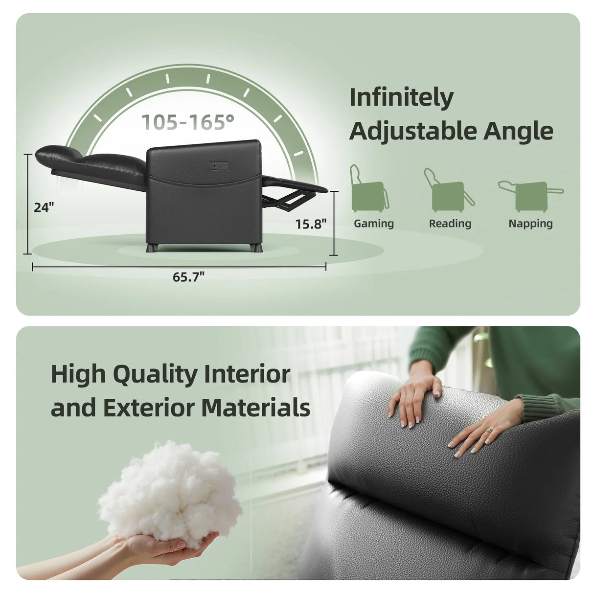 Modern Soft Faux Leather Power Recliner Chair - Omega Lifestyles