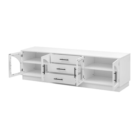 Modern Minimalist White MDF TV Stand With Storage - Sleep Galleria