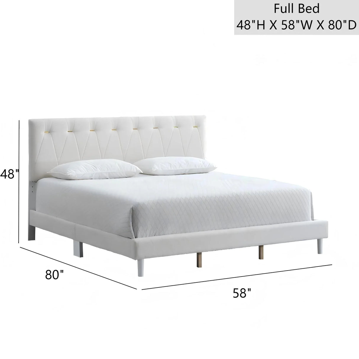 Full Platform Bed Wheat Polyester Fabric With Gold Inserts - Omega Lifestyles
