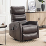 Heat Massage Medium-Firm Faux Leather Swivel Recliner Chair