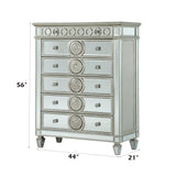 Mirrored Finish Silver Synthetic Wood Chest - Omega Lifestyles