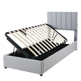 Twin Upholstered Platform Bed With Hydraulic Storage - Omega Lifestyles