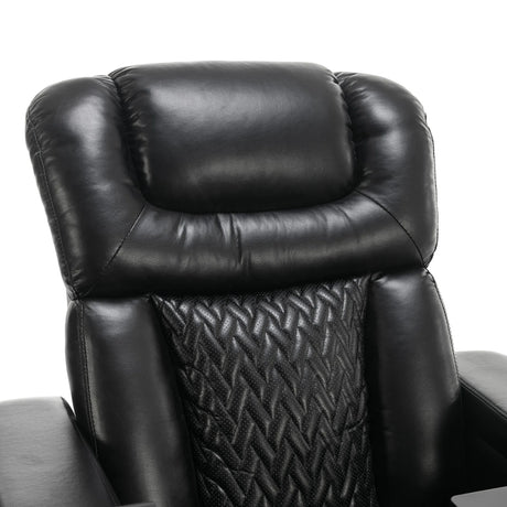 Power Reclining PU Leather Home Theater Recliner Chair - Omega Lifestyles