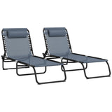 Outdoor Folding Chaise Lounge Adjustable Reclining Pool Chair