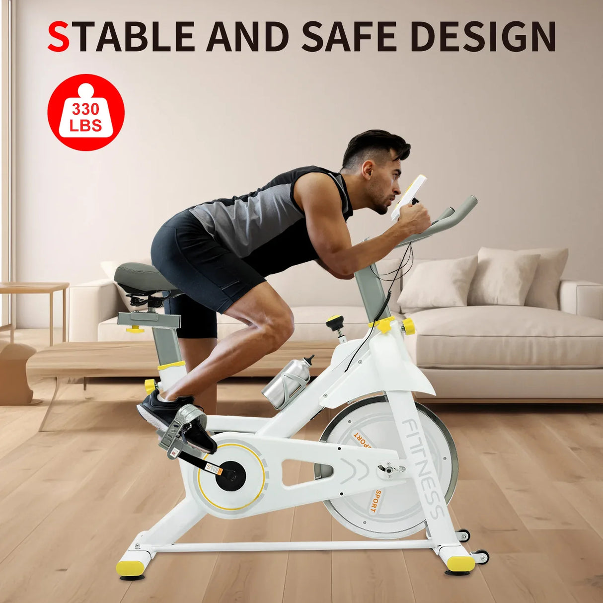 Indoor Fitness Steel Frame Adjustable Exercise Bike - Omega Lifestyles