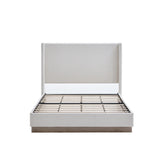 Queen Upholstered Wingback Bed Frame With Boucle Fabric - Omega Lifestyles