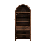 Walnut Retro Dome Storage Cabinet With Adjustable Shelves - Omega Lifestyles