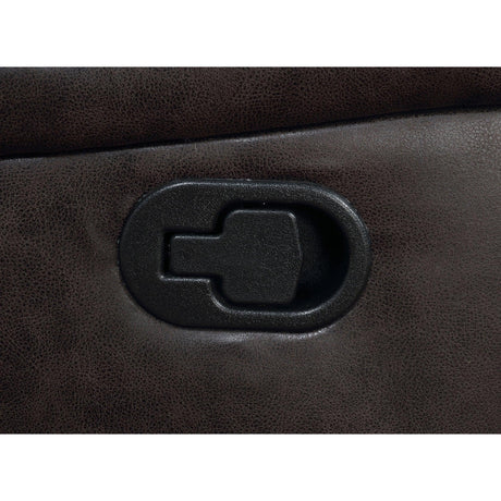 Brown Upholstered Swivel Glider Recliner With Pillow Top Arms - Omega Lifestyles