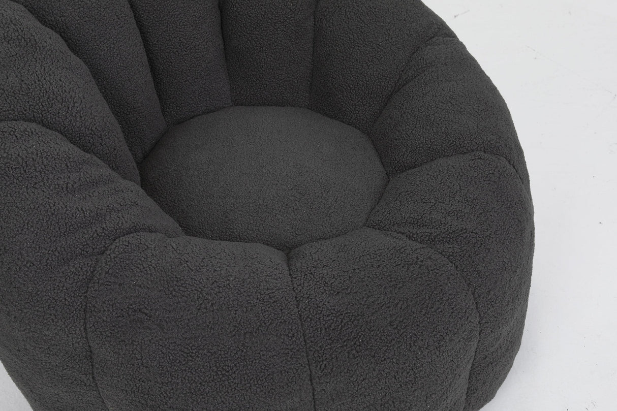 Plush High-Density Foam Teddy Fabric Bean Bag Chair - Omega Lifestyles