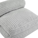 Soft Foldable Light Gray Faux-Fur Bean Bag Lounge Chair - Omega Lifestyles