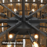 Modern Round 37-Inch Smoke Glass Dimmable Chandelier - Omega Lifestyles