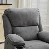 Medium-Firm Corduroy Remote-Controlled Heating Massage Recliner - Omega Lifestyles