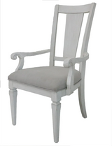 Set of 2 Light Gray Linen And White Arm Chairs - Omega Lifestyles