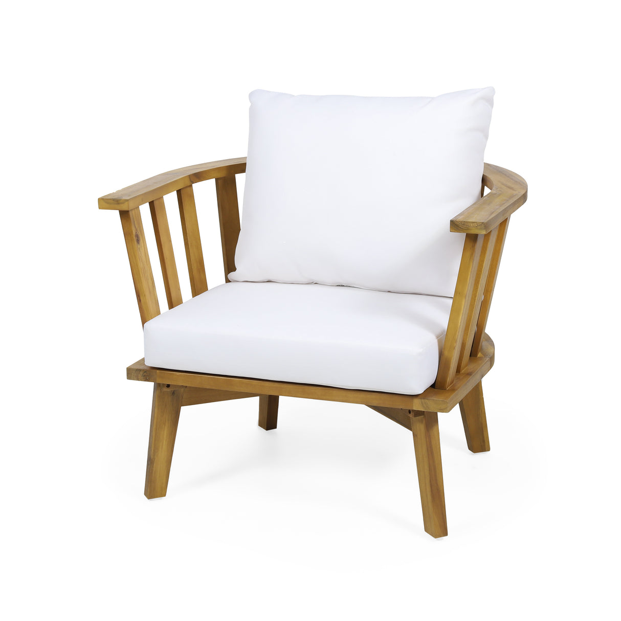 Acacia Wood Outdoor Club Chair With Water-Resistant Cushions