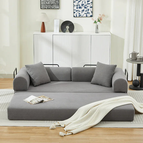 Corduroy Folding Sofa Bed With Foam Spring Mattress - Omega Lifestyles