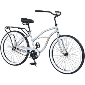Men's 26-Inch Steel Frame Cruiser Bike With Shimano 7-Speed - Omega Lifestyles