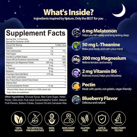 Melatonin Sleep Aid Gummies Natural Relaxation Supplement - Omega Lifestyles
