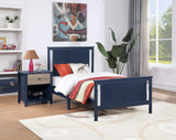 Solid Wood Reversible Twin Bed Frame Dark Blue - Omega Lifestyles