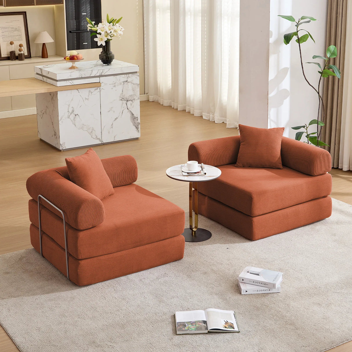 Modular Folding Convertible Corduroy Sofa Bed - Omega Lifestyles