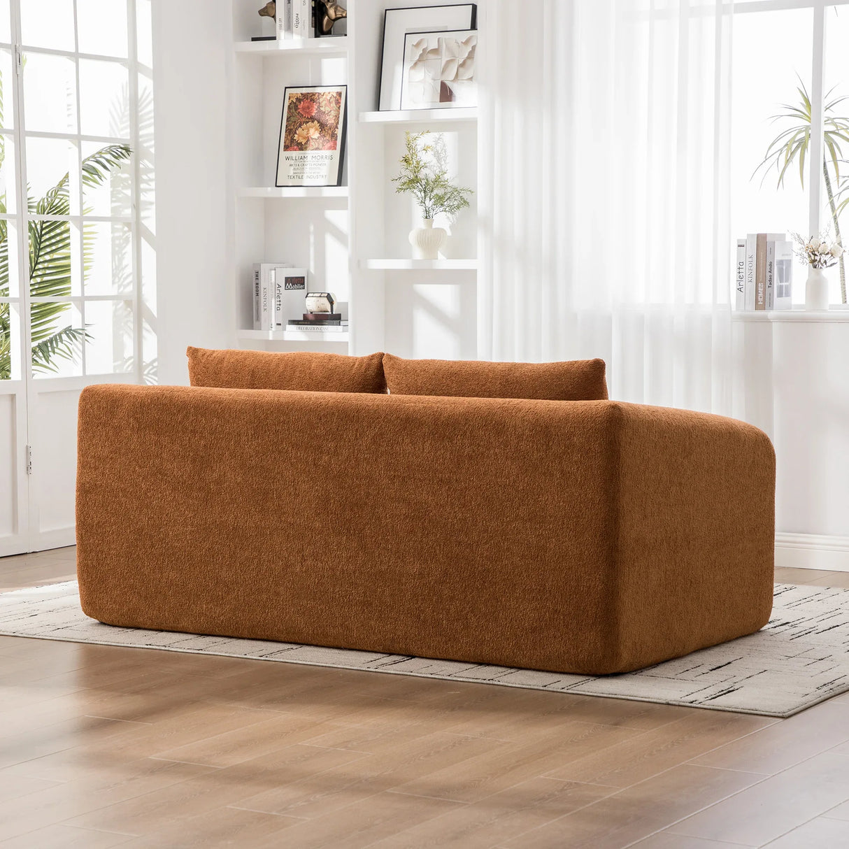 Convertible Chenille Foam Loveseat Sofa Bed With Pillows - Omega Lifestyles